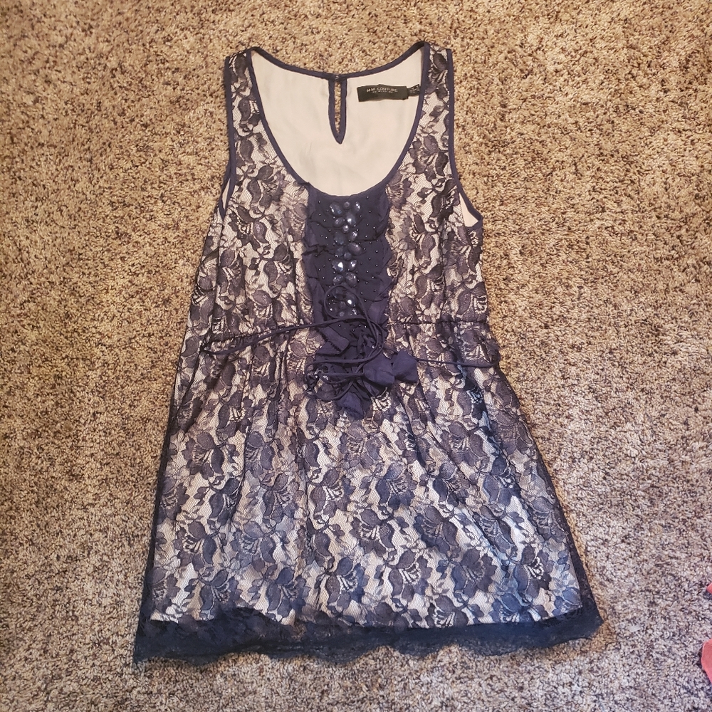 MM couture by miss me XS blue lace sleeveless top